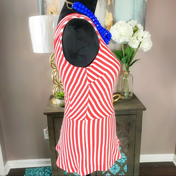 BANANA REPUBLIC Chevron Striped Peplum Top - Picture 3 of 5